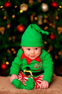 Boy In Santas Elf Costume