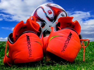 Soccer Boots And Ball photo