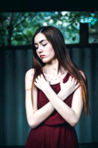 Fashionable Young Woman In Dress