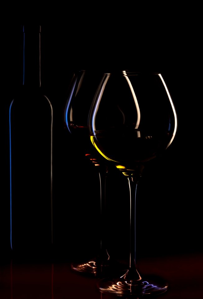 Wine Glasses And Bottle