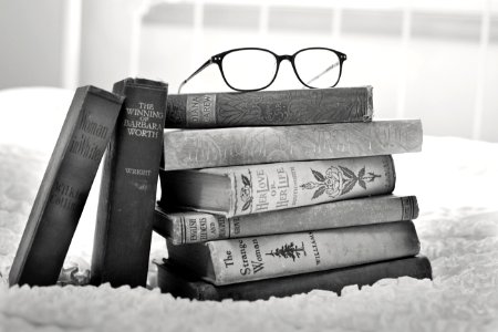 Eyeglasses On Books photo