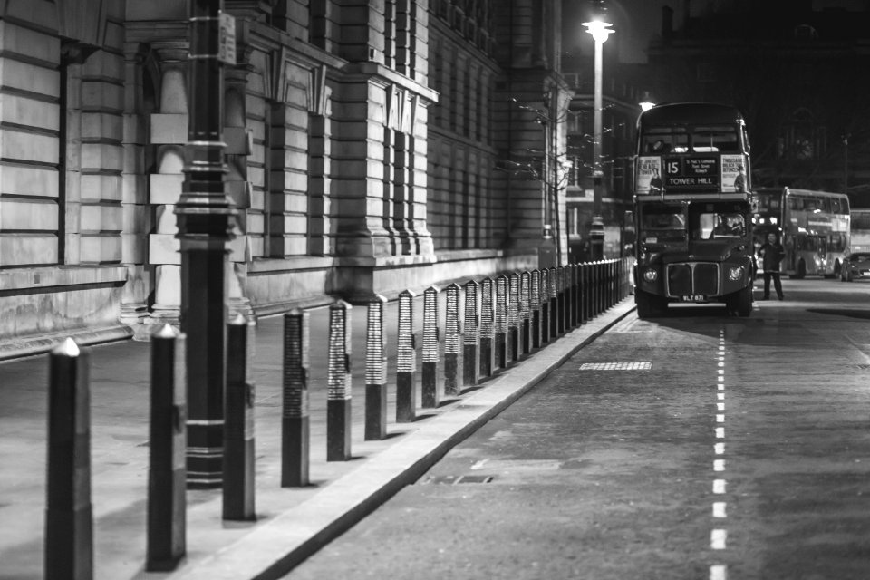 London Bus Stopped In Parking Bay
