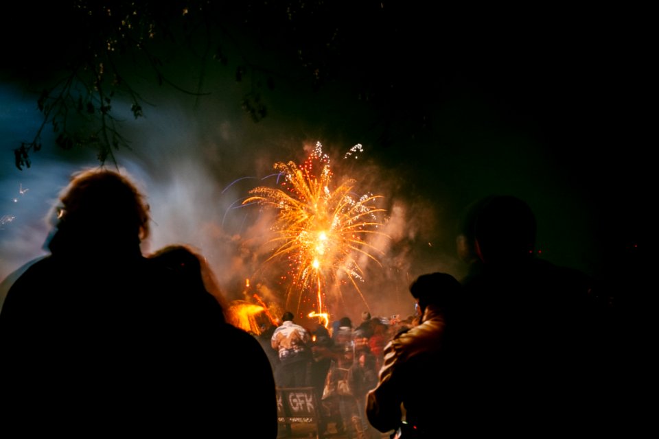 People Watching Fireworks