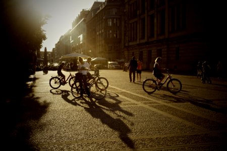 Bicycles On City Streets photo