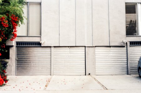 Garage Doors On Building Exterior