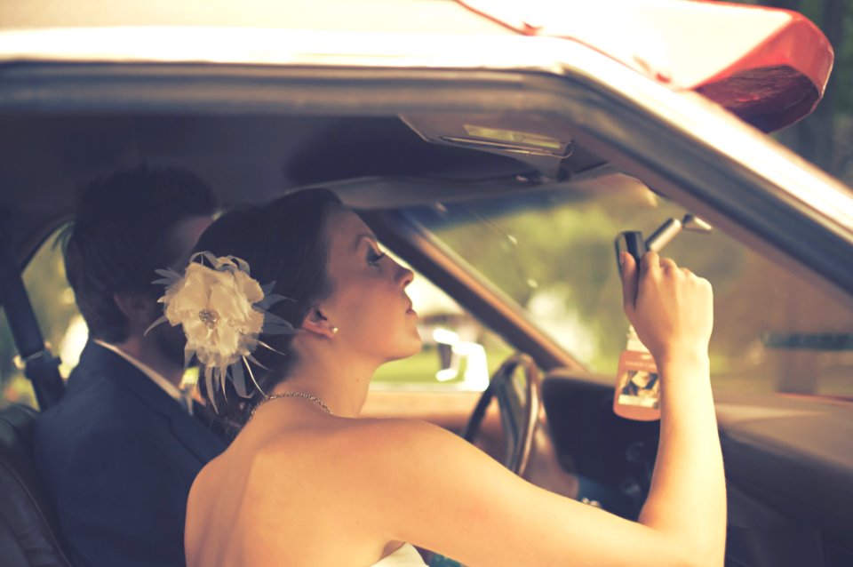 Bride Looking In Car