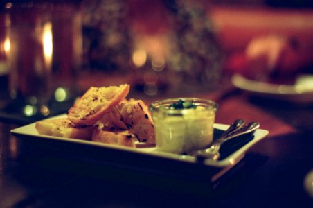 Plate With Bread And Dip photo