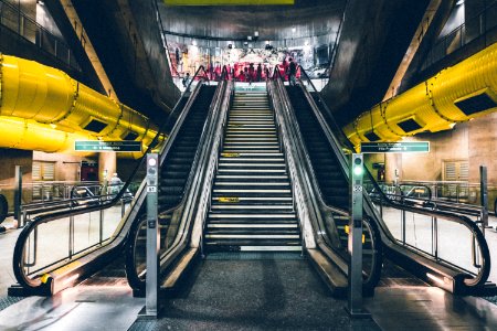 Escalator In Train Station photo