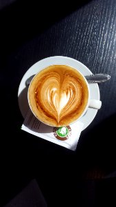Overhead On Cup Of Cappuccino