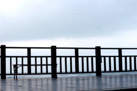 Wooden Dock With Railing photo