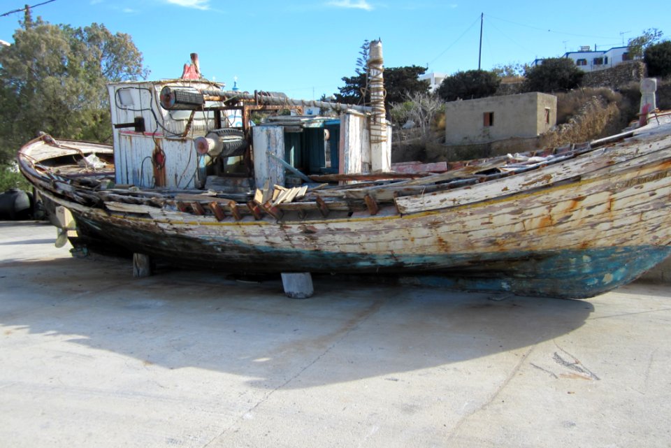 Wooden Boat In Dry Dock
