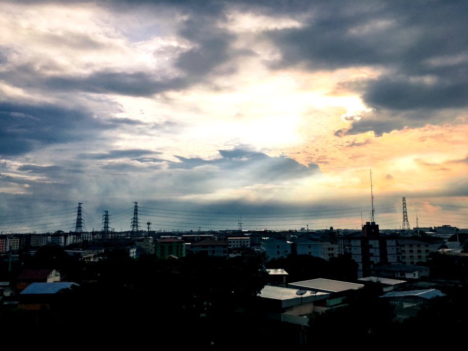 Twilight Over Urban Rooftops