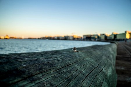 Wooden Boardwalk Along Coastline