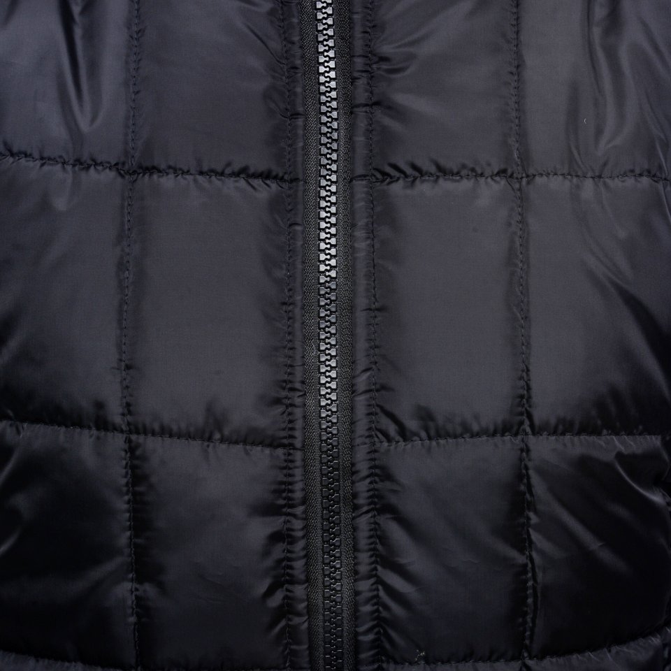 Close Up Shot Of Black Zip Up Quilted Textile