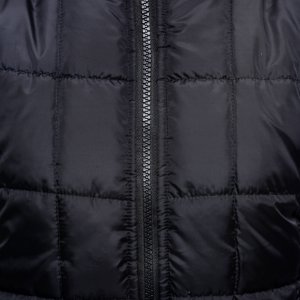 Close Up Shot Of Black Zip Up Quilted Textile photo