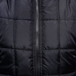 Close Up Shot Of Black Zip Up Quilted Textile