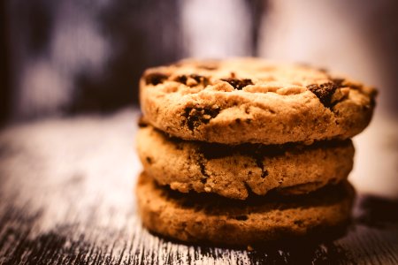 Macro Photography Of Pile Of 3 Cookie photo