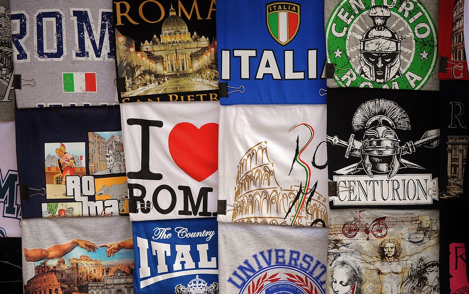 Flags clothing souvenirs