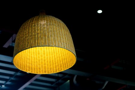 Brown Wicker Ceiling Lamp