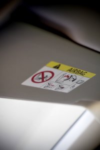 White Airbag Instruction Label
