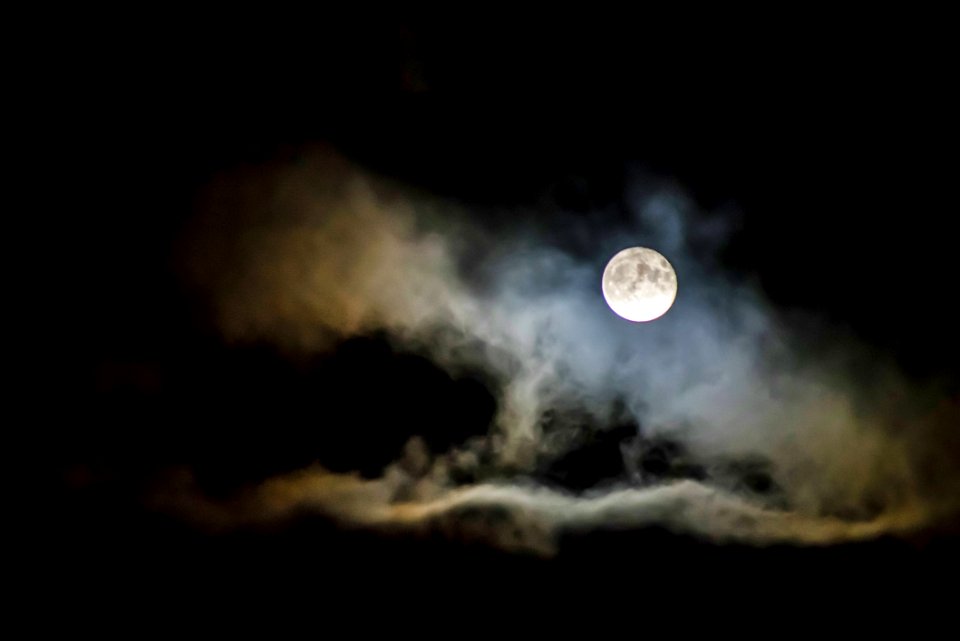 Moon Behind Clouds