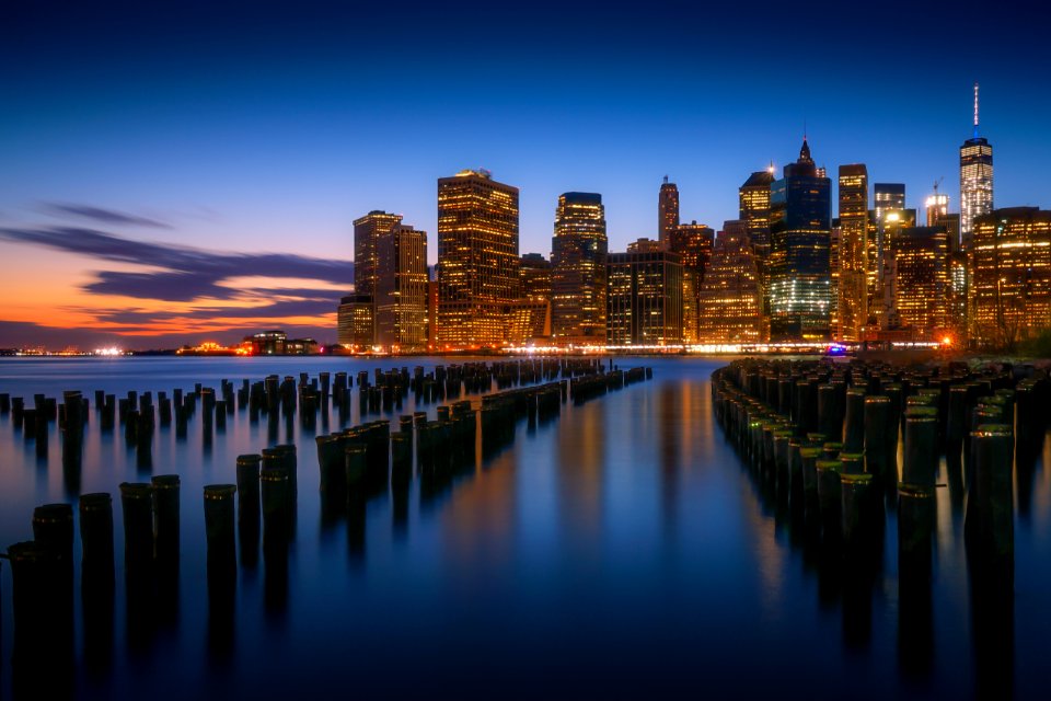New York City Skyline At Dusk
