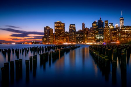 New York City Skyline At Dusk