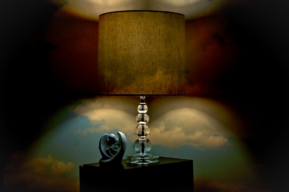Clear And Brown Table Lamp