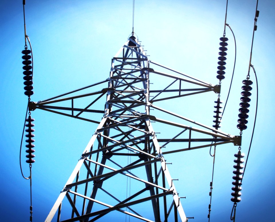 Low Angle View Of Electric Post
