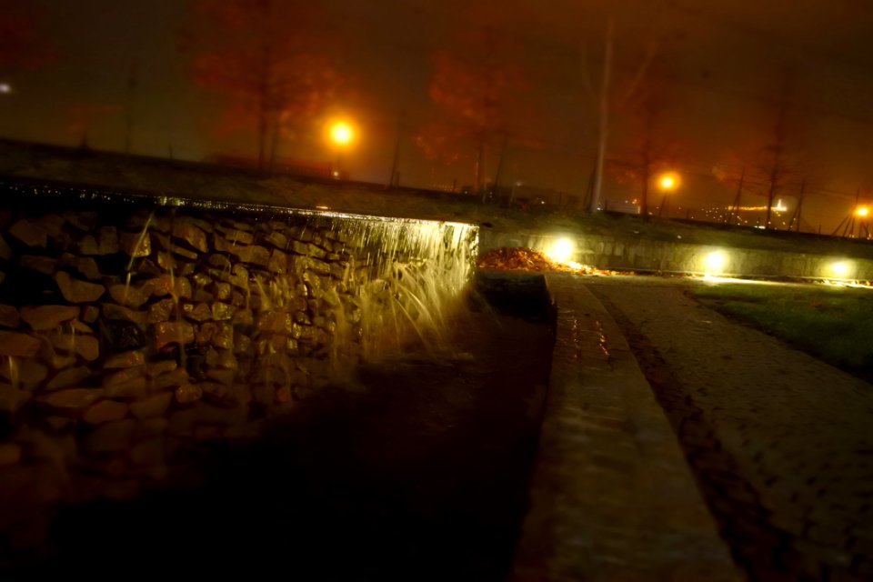 Stone Wall Along Roadway
