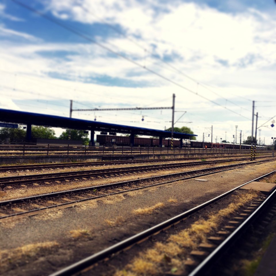 Rail Way Under Cloudy Sky