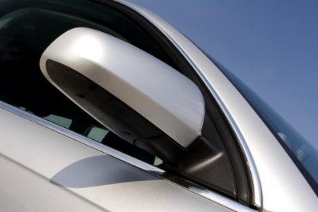 Silver Car Door And Mirror