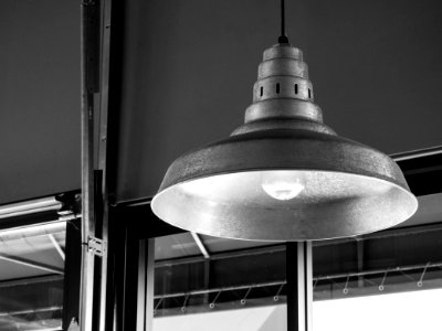Gray Ceiling Lamp Near Clear Glass Window photo