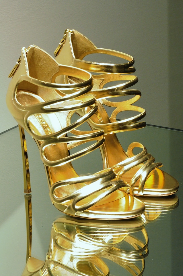 Gold gilded shoe