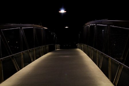 Gray Beige Bridge During Night Time photo