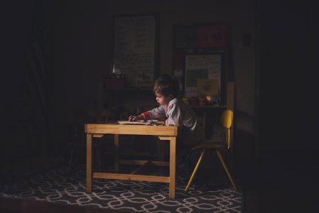 Brown Wooden Table Of A Child photo