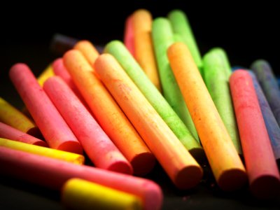 Orange Red And Green Piled Up Chalk
