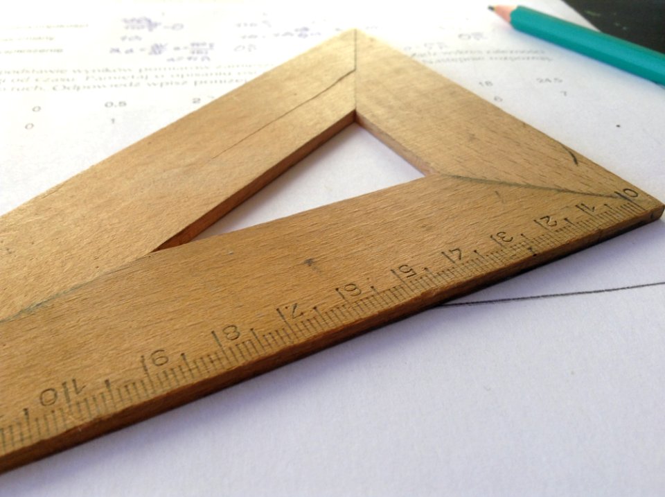 Wooden Measuring Stick And Pencil