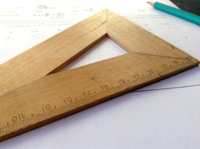 Wooden Measuring Stick And Pencil
