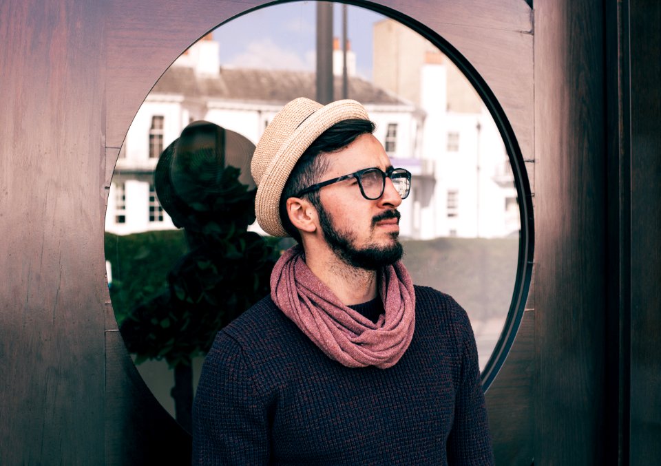 Man Wearing Brown Fedora Hat Photo photo