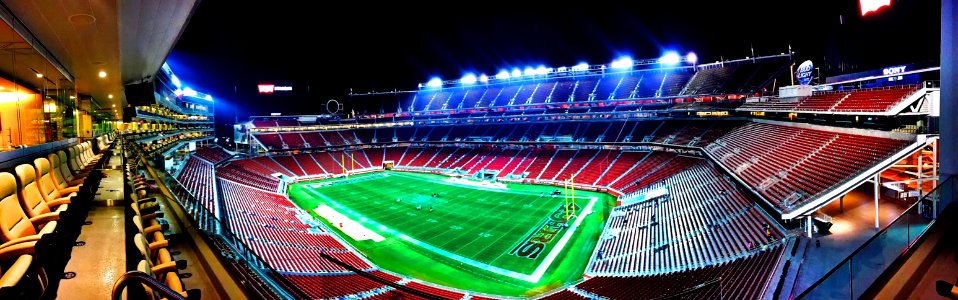 Football Stadium During Night photo