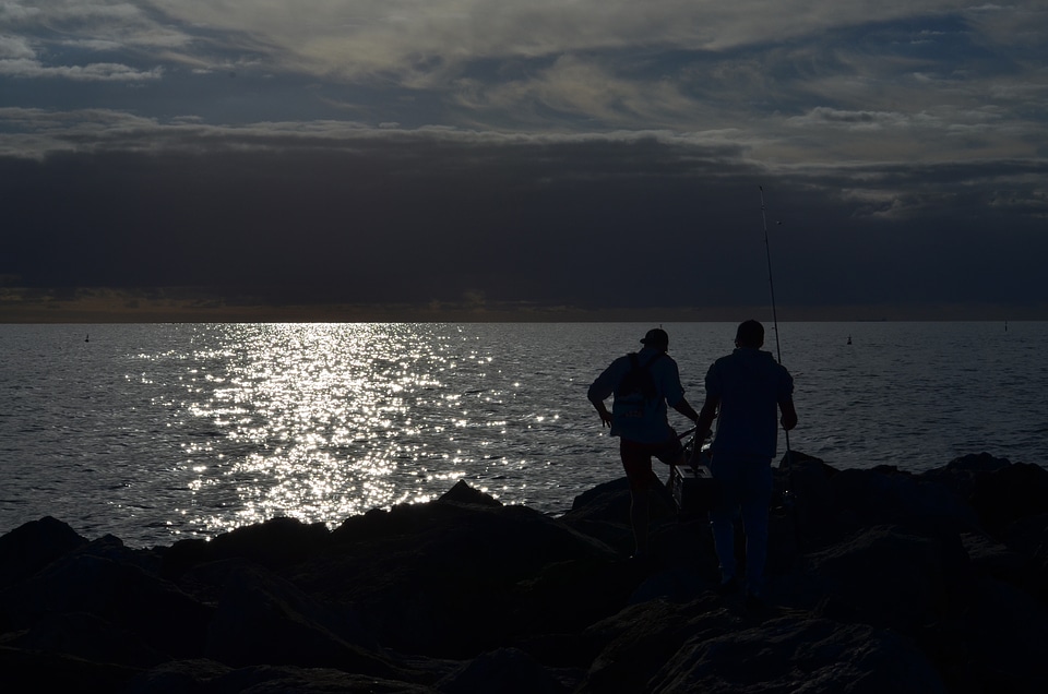 Silhouette sky water photo