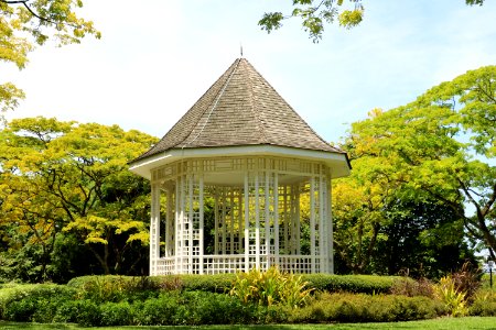 White Wooden Shed In The Middle Of The Park During Day Time photo