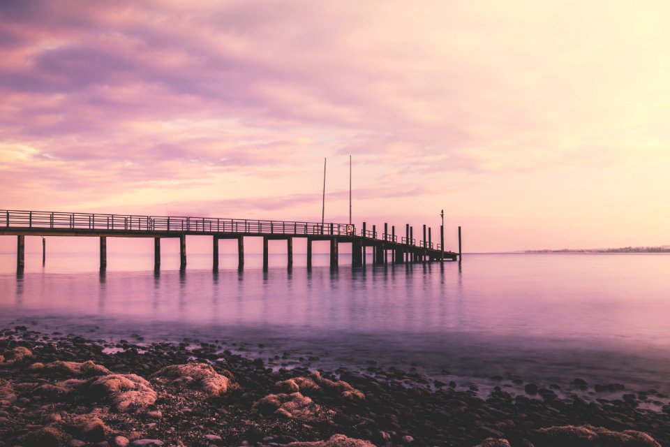 Sea Dock During Golden Hour photo