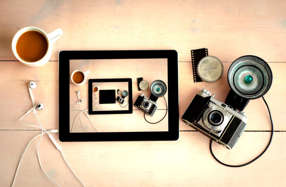 Film Camera With Tablet
