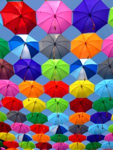 Pink Grey And Green Folding Umbrella Painting
