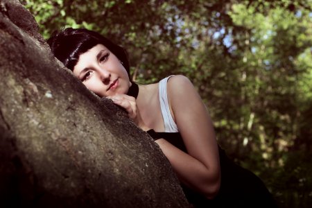 Portrait Of Woman In Tree photo