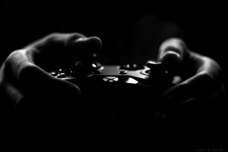 Gray Scale Image Of Xbox Game Controller