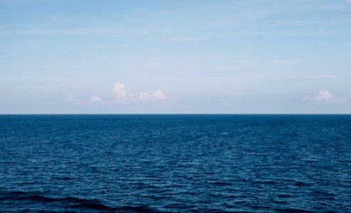Water Horizon With Blue Skies photo