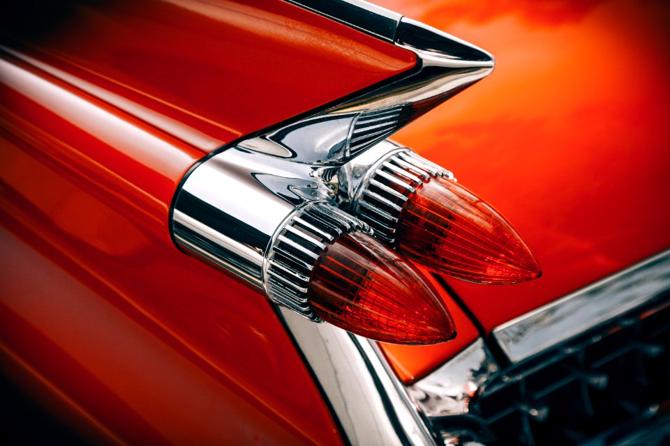 Silver And Red Vintage Tail Lights